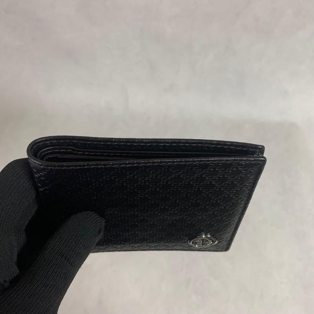 GUCCI グッチ 二つ折り財布 インターロッキング ディアマンテ ブラック 🎏 1円 GUCCI グッチ 204836 0959 ディアマンテ キャンバス×レザー 二つ折り 長財布 ウォレット レディース