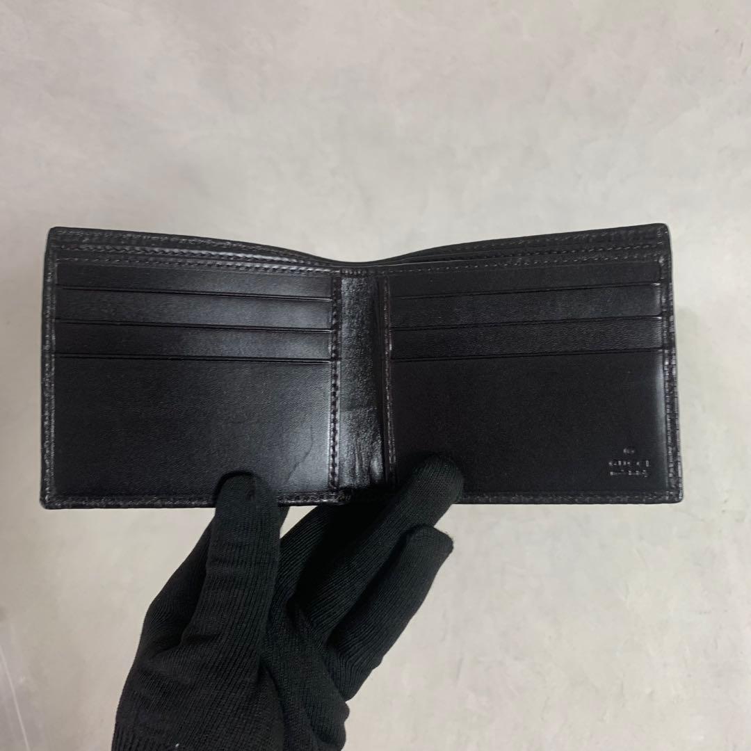 GUCCI グッチ 二つ折り財布 インターロッキング ディアマンテ ブラック 🎏 GUCCI グッチインターロッキング 二つ折り財布 GG レザー 黒 オールド