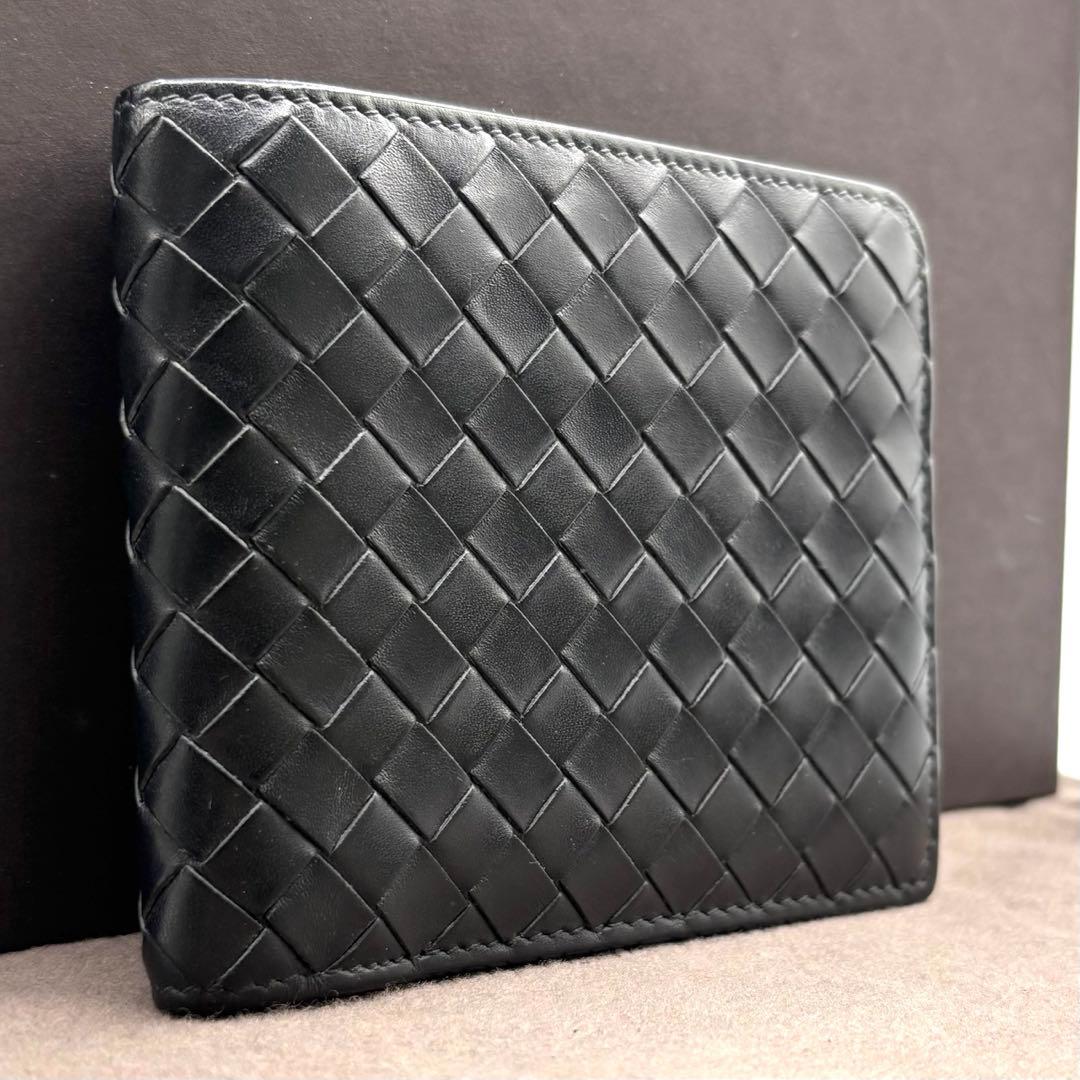 k27 ボッテガヴェネタ　イントレチャート　ブラック　二つ折り財布